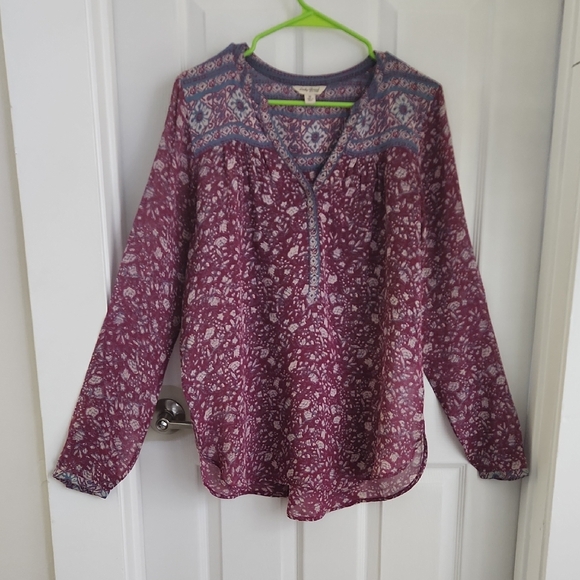 Lucky Brand Tops - Lucky Brand Boho Floral Blouse
